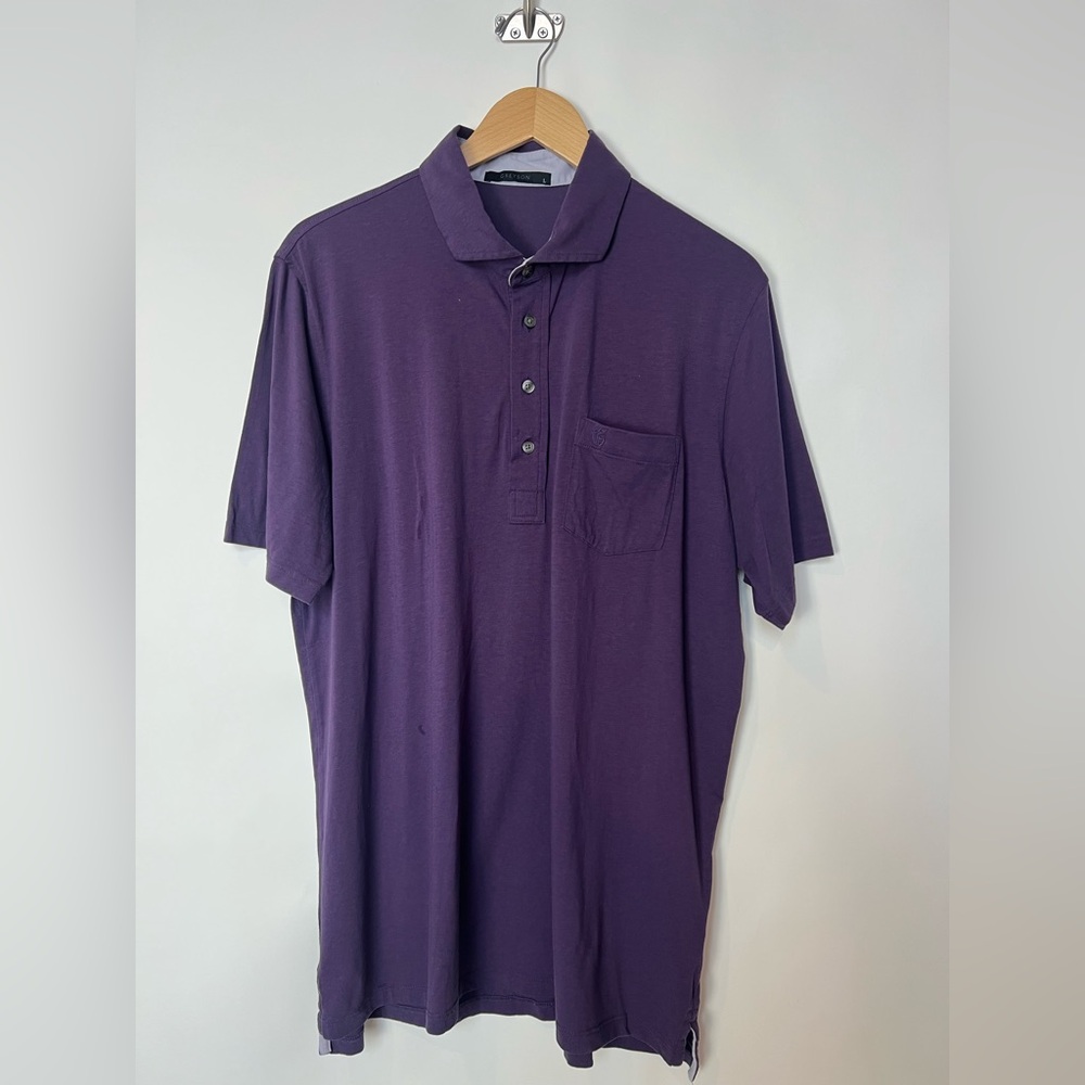 Greyson Purple Pima Cotton Blend Polo Shirt Nightshade –‎ Size Large